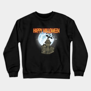 Halloween Spooky Ghost House Crewneck Sweatshirt